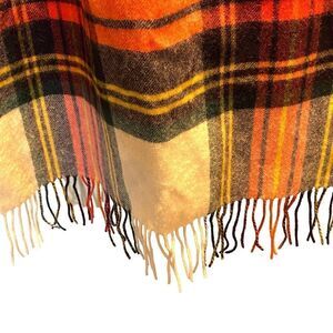 J. Crew Oversize Wool Plaid Fringed Blanket Wrap Scarf New 1475